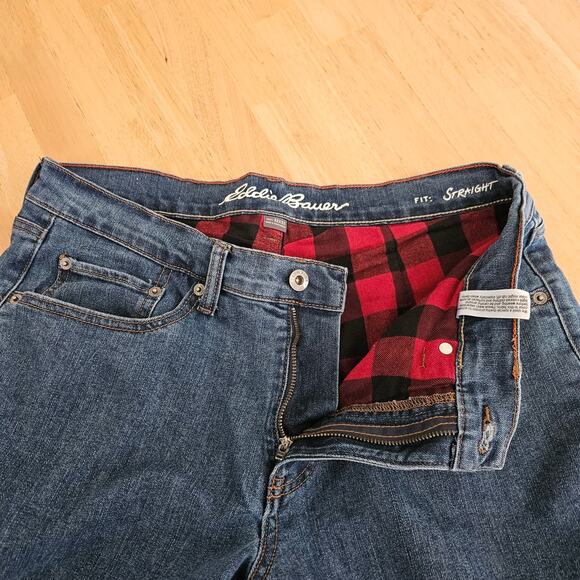 Eddie Bauer Men's 32 X 32 Straight Fit Flannel Lined Denim Jeans - Picture 5 of 9